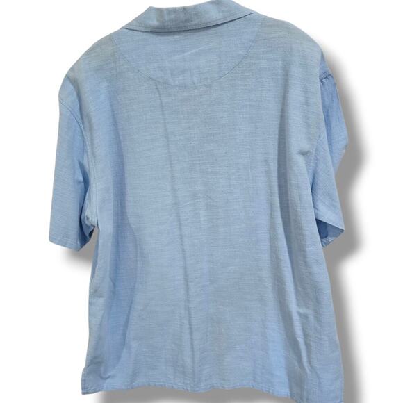 Expressions Men’s Blue Aruba Logo Embroidered Shirt Size Large 100% Cotton - Picture 3 of 7